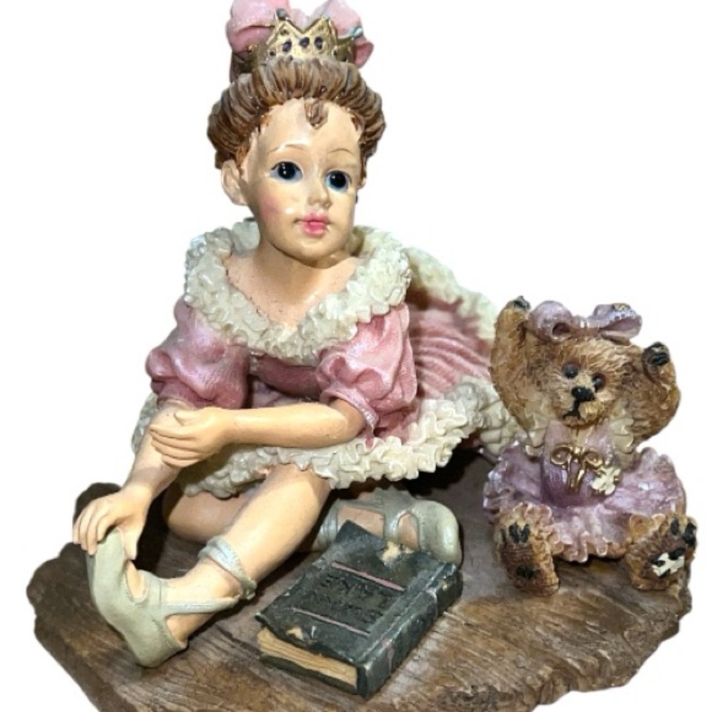Yesterday’s Child collection Pink Ballerina Figurine with Teddy Bear